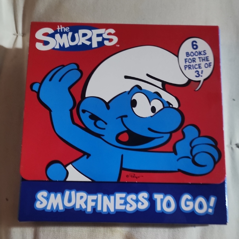 The Smurfs Smurfiness To Go! Kids Book Set - Blue and Red
